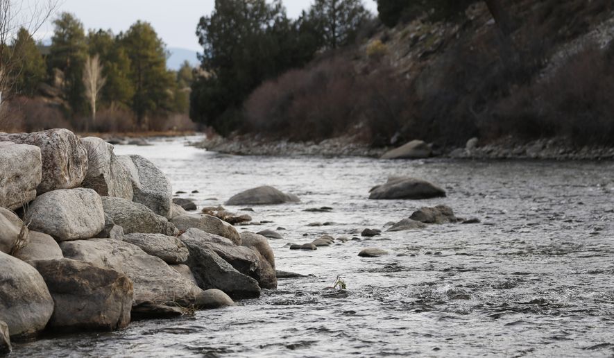 Arkansas River flows through the proposed national monument in Browns Canyon north of the town of Salida, Colo., in the state&#39;s southwestern mountains on Dec. 6, 2014. (Associated Press) **FILE**