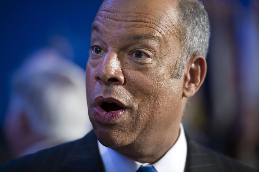 Department of Homeland Security Secretary Jeh Johnson waits to speaks about the agency&#39;s budget and cybersecurity at the Homeland Security and Public Safety Committee session during the  National Governors Association Winter Meeting in Washington, Sunday, Feb. 22, 2015. (Associated Press) ** FILE **