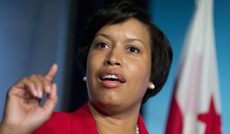 D.C. Mayor Muriel Bowser speaks to reporters during a news conference at the National Press Club in Washington on Nov. 5, 2014, a day after being elected mayor. (Associated Press) ** FILE **