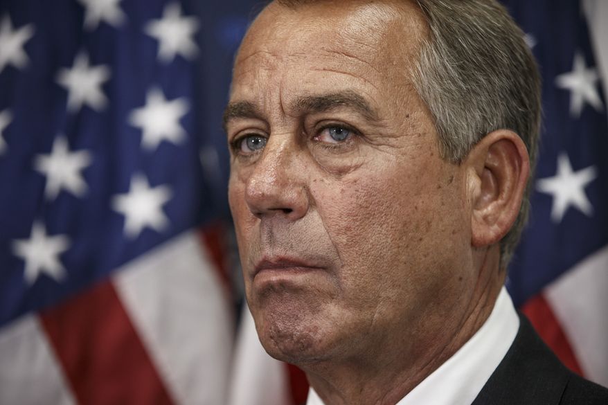 &quot;Remember what&#x27;s causing this, it&#x27;s the president of the United States overreaching and it&#x27;s not just on immigration,&quot; House Speaker John A. Boehner said on CBS&#x27;s &quot;Face the Nation.&quot; (Associated Press)