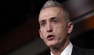 House Select Committee on Benghazi Chairman Rep. Trey Gowdy, R-S.C., speaks at a news conference on Capitol Hill in Washington, Tuesday, March 3, 2015, about former Secretary of State Hillary Rodham Clinton using her personal email account for official business. (AP Photo/Susan Walsh) ** FILE **