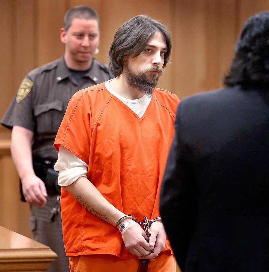 Dylan Bartsh of Holmen walks into the courtroom Wednesday,March 4, 2015 at the La Crosse County Courthouse for his preliminary hearing in La Crosse, Wis. Bartsh and 24-year-old Jaymie Rundle are charged with child neglect resulting in death and physical abuse of a child in the death of Audryna Bartsh, 3, in October 2014. (AP Photo/La Crosse Tribune, Peter Thomson)