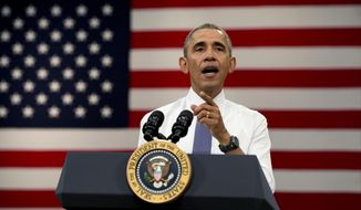 President Barack Obama speaks before he participates in a town-hall meeting at Benedict College, Friday, March 6, 2015, in Columbia, S.C., about the importance of community involvement. (AP Photo/Carolyn Kaster)