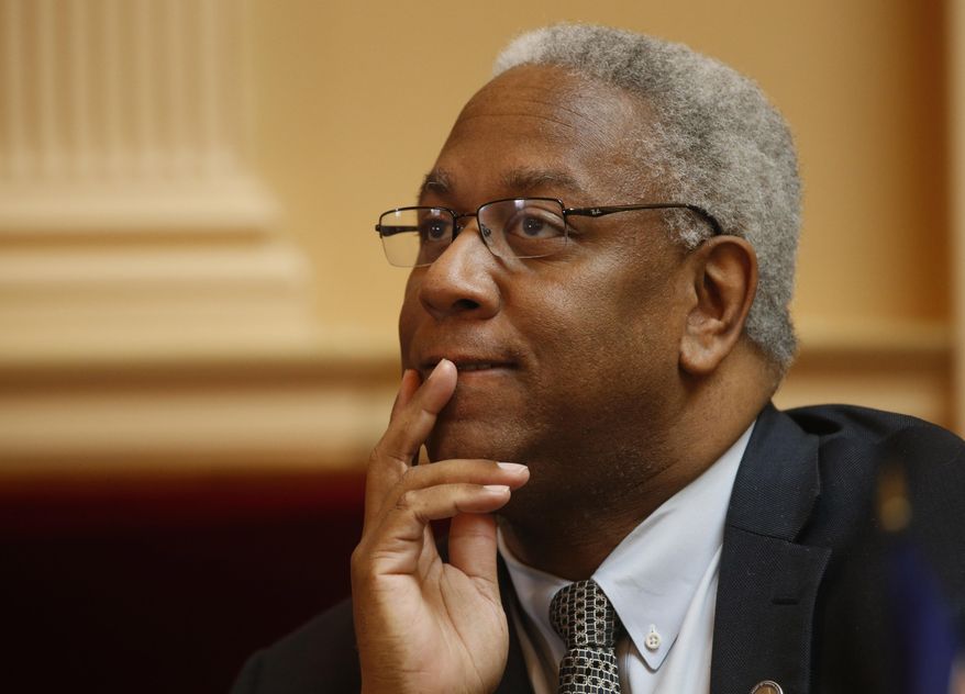 This Wednesday, Feb. 25, 2015, file photo shows Donald McEachin, D-Richmond, as he listens to debate on the floor of the Senate during the session at the Capitol in Richmond, Va. (AP Photo/Steve Helber) ** FILE **