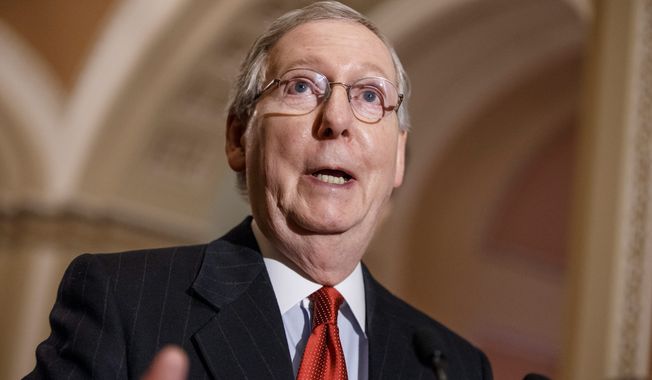 &quot;I made it very clear after the November election that we&#x27;re certainly not going to shut down the government or default on the national debt. We will figure some way to handle that,&quot; said Senate Majority Leader Mitch McConnell, Kentucky Republican. (Associated Press)