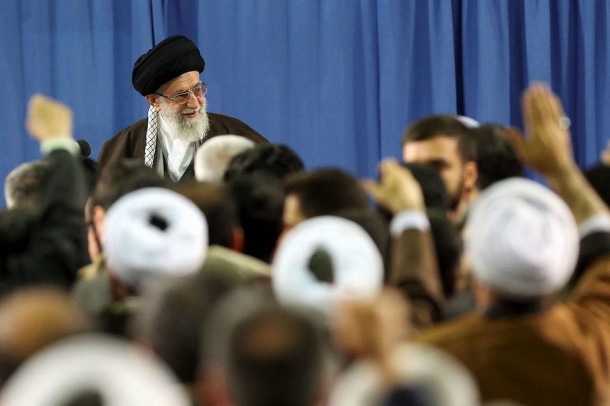 Leading the way: Ayatollah Ali Khamenei, attended a meeting with environmental officials and activists at his residence in Tehran on Sunday. Iran&#39;s supreme leader holds a deep mistrust of America. (Associated Press)