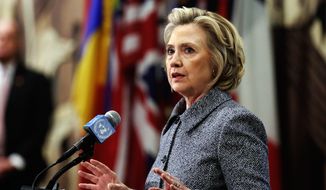 Hillary Rodham Clinton answers questions at a news conference at the United Nations, Tuesday, March 10, 2015.   Clinton conceded that she should have used a government email to conduct business as secretary of state, saying her decision was simply a matter of &quot;convenience.&quot; (AP Photo/Richard Drew)