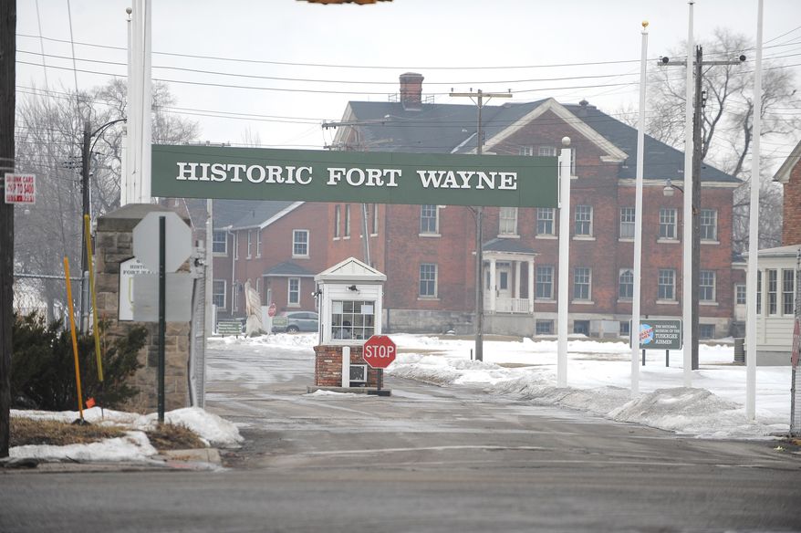 This March 10, 2015 photo shows a sign that shows the main entrance to Fort Wayne on Jefferson Avenue in Detroit. Michigan has hired a New York City firm to look at ways to revive Historic Fort Wayne, a long underused 96-acre site along the Detroit River. The Michigan Economic Development Corp. in January hired HR&A Advisors Inc. for $235,000 with the goal of coming up with a realistic plan that would maintain the fort's historic nature while incorporating other uses for the property. (AP Photo/Detroit News, Max Ortiz) DETROIT FREE PRESS OUT; HUFFINGTON POST OUT