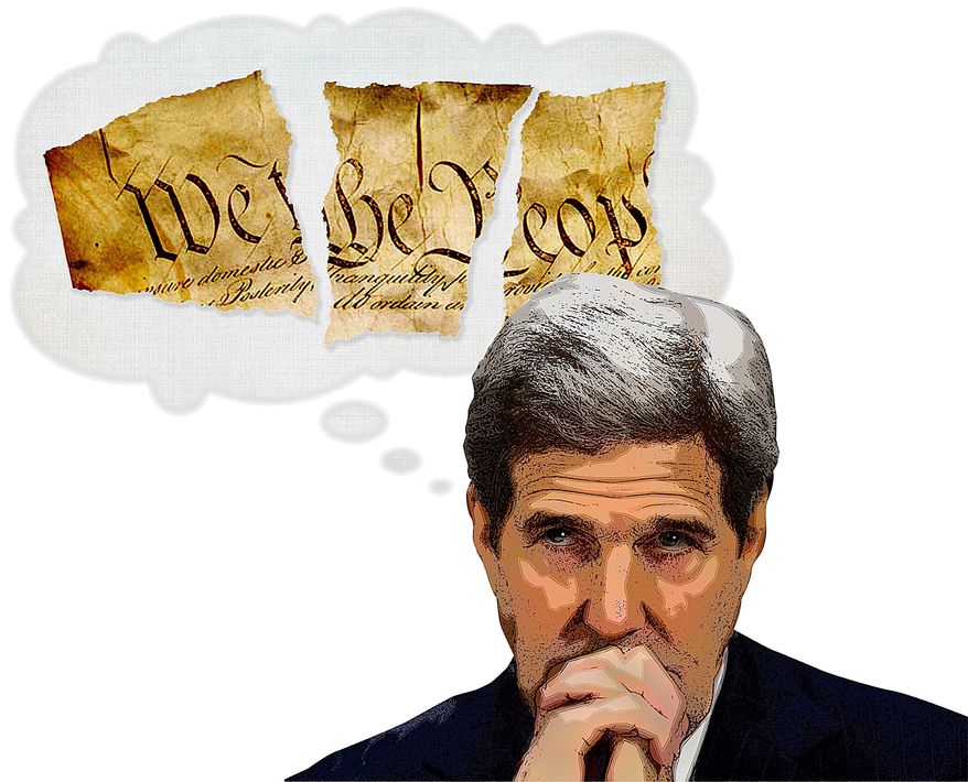 Intentional trashing of the Constitution Illustration by Greg Groesch/The Washington Times