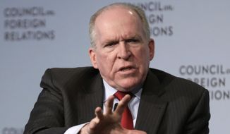CIA Director John Brennan addresses a meeting at the Council on Foreign Relations, in New York, Friday, March 13, 2015. Brennan has ordered a sweeping reorganization of the CIA, an overhaul designed to make its leaders more accountable and close espionage gaps amid widespread concerns about the U.S. spy agency&#39;s limited insights into a series of major global developments. (AP Photo/Richard Drew)