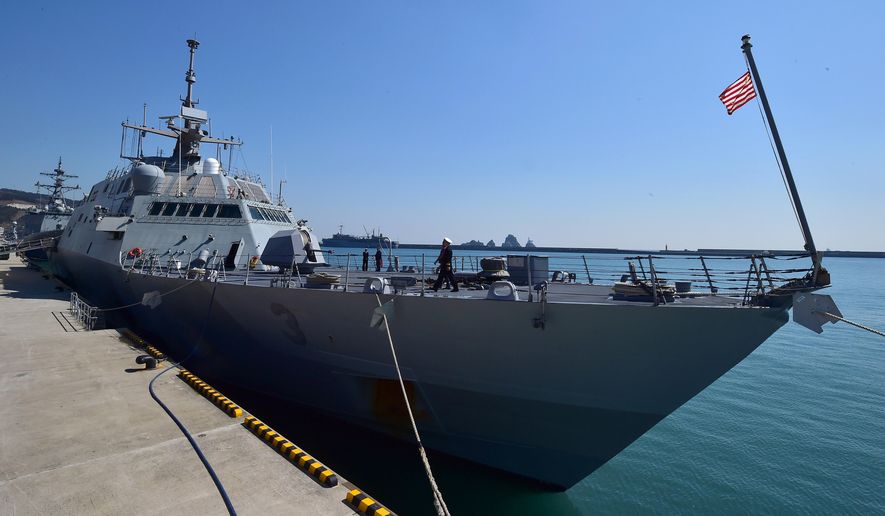 The U.S. Navy’s littoral combat ship USS Fort Worth (LCS-3) is moored at a South Korean naval port in the southeastern port city of Busan Saturday, March 14, 2015. (AP Photo/Jung Yeon-je, Pool) ** FILE **
