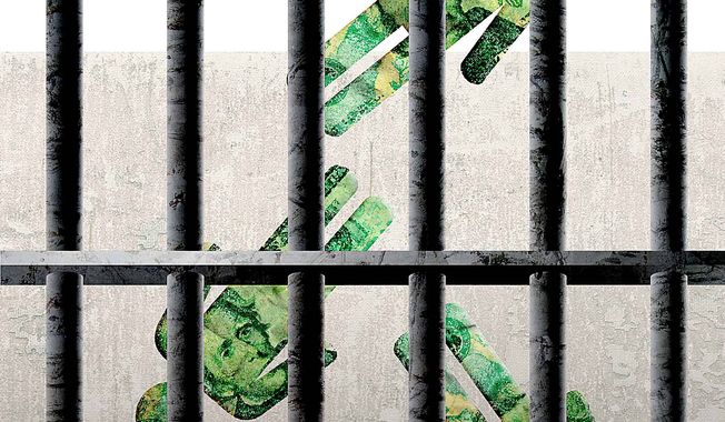 Cost of the prison system, illustration by Greg Groesch/The Washington Times