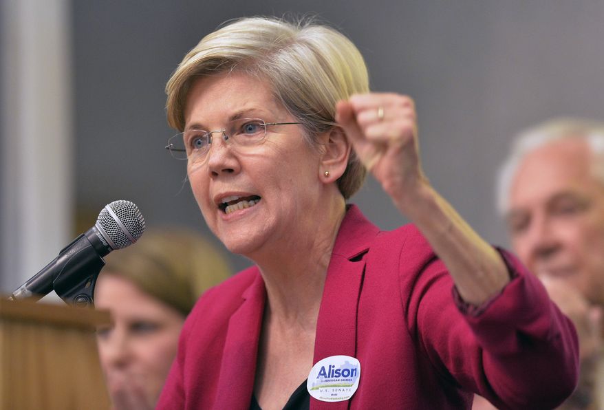 Sen. Elizabeth Warren, Massachusetts Democrat. (Associated Press) ** FILE **