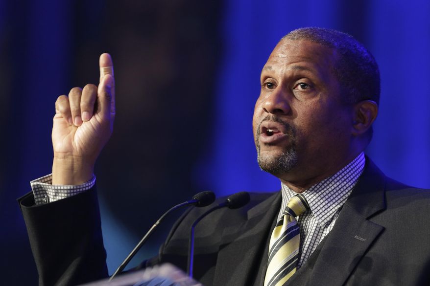 In this May 29, 2014 file photo, author and talk show host Tavis Smiley speaks at Book Expo America in New York. (AP Photo/Mark Lennihan, File)
