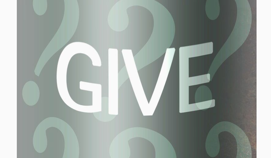 Illustration on the questionable integrity of some charities by Alexander Hunter/The Washington Times