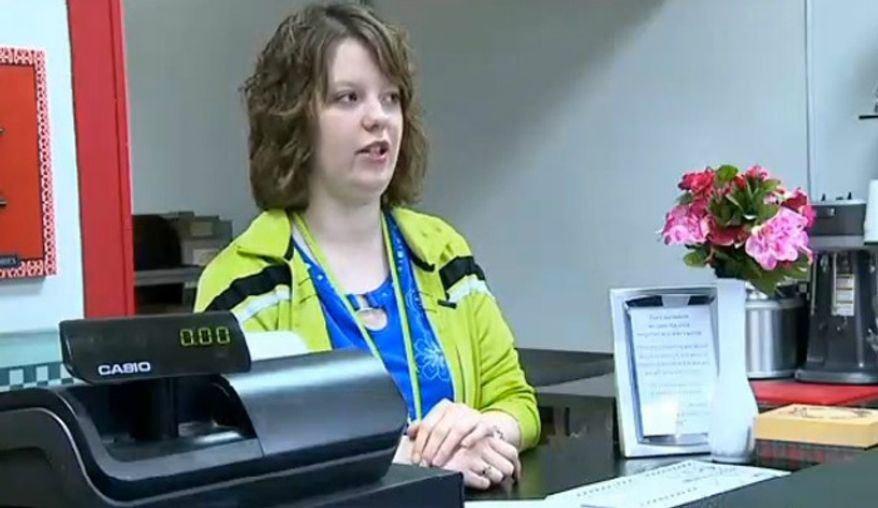 The crowdfunding effort for Memories Pizza in Walkerton, Indiana raised $842,387 in just two days after online threats against the owners forced them to close. Shown here is Crystal O'Connor, who said her family would gladly serve gay customers on a daily basis, but not cater gay wedding ceremonies. (Image: ABC 57, Northern Indiana and Southwestern Michigan)
