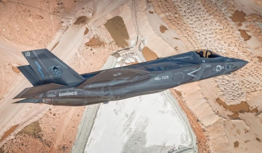 An F-35B takes part in a test mission near Edwards AFB in March, 2014. (Image: Lockheed Martin) ** FILE **