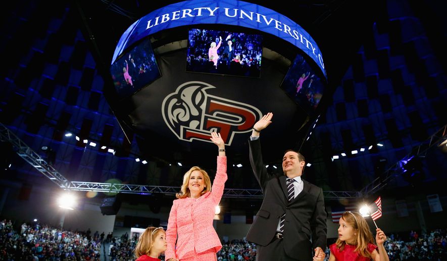  Sen. Ted Cruz commenced his GOP presidential campaign at Virginia&#39;s Liberty University, reinforcing the importance of evangelical voters to him. (Associated Press) **FILE**