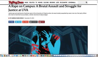 An independent review by the Columbia University Graduate School of Journalism said Rolling Stone magazine was reckless in vetting its sources, including the purported victim, identified only as &quot;Jackie,&quot; and neglected &quot;basic, even routine journalistic practice.&quot;