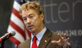Sen., Rand Paul, R-Ky., speaks in Manchester, N.H., in this March 20, 2015, file photo. (AP Photo/Jim Cole, File)