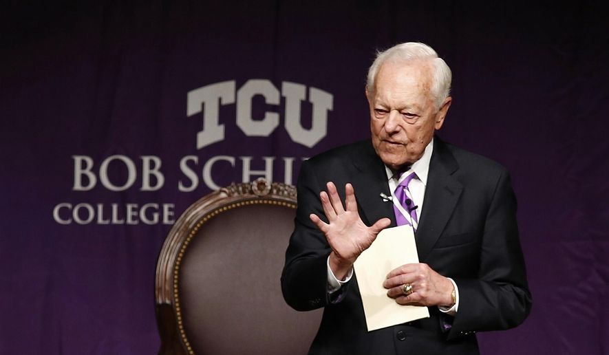 Bob Schieffer opens the Schieffer Symposium on the News at TCU on Wednesday, April 8, 2015, in Fort Worth, Texas. (AP Photo/The Fort Worth Star-Telegram, Ron T. Ennis) ** FILE **