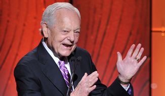 Honoree Bob Schieffer speaks onstage at the Academy of Television Arts &amp; Sciences 22nd Annual Hall of Fame Gala at the Beverly Hilton Hotel on March 11, 2013 in Beverly Hills, California. (Associated Press)