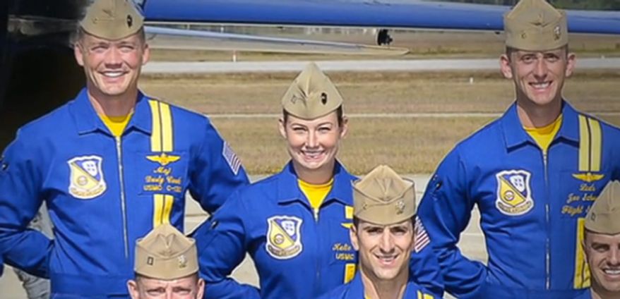 U.S. Marine Corps Capt. Katie Higgins joins the Blue Angels. She is the famous group's first female pilot. (Image: CBS screenshot)