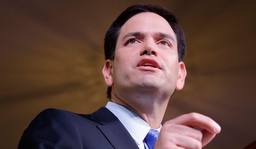 Son of Immigrants: Sen. Marco Rubio is using his personal story to introduce himself to voters as he campaigns for the GOP presidential nomination. (Associated Press)