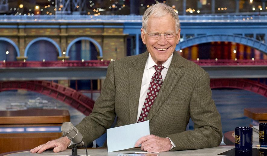 FILE - In this April 3, 2014 file photo provided by CBS, David Letterman, host of the “Late Show with David Letterman,” smiles after announcing his retirement during a taping in New York. Letterman will host his final show on May 20. (AP Photo/CBS, Jeffrey R. Staab) MANDATORY CREDIT, NO SALES, NO ARCHIVE, FOR NORTH AMERICAN USE ONLY