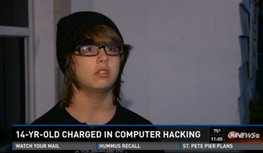 Domanik Green, an eighth-grader at at Paul R. Smith Middle School, was arrested in Pasco County on cybercrime charges last week after he gained unauthorized access to his teacher&#x27;s computer and changed the desktop image to a photo of two men kissing. (WTSP-TV)