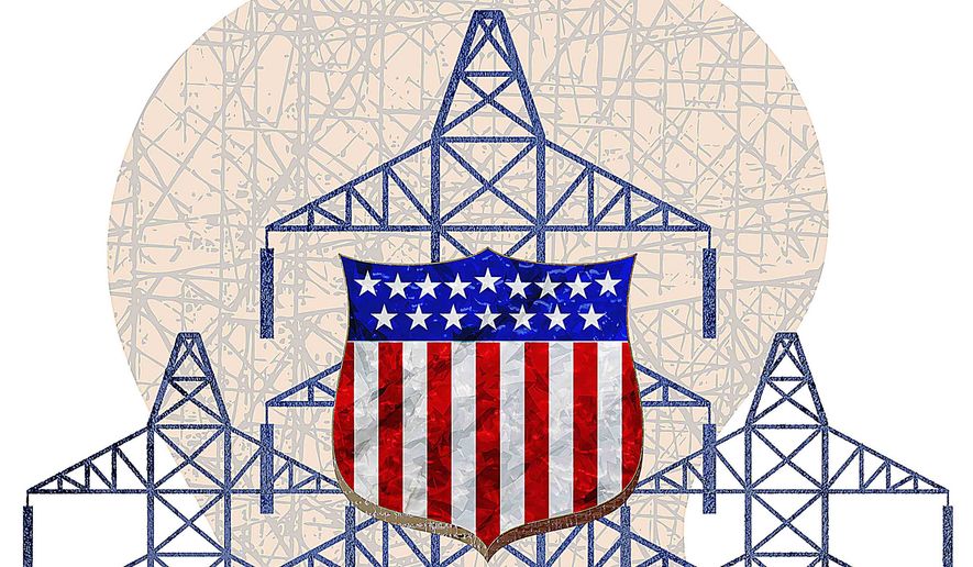 Protecting the U.S. electrical grid illustration by Greg Groesch/The Washington Times
