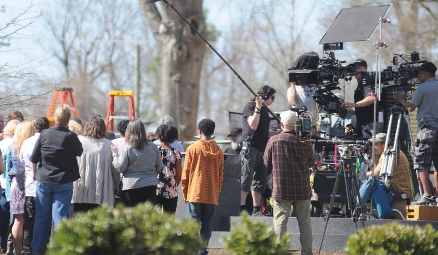 ADVANCE FOR USE MONDAY, APRIL 20, 2015, AND THEREAFTER- In this March 17, 2015 photo, CBS' locally filmed summer series "Under the Dome" is filmed in Burgaw, N.C. As the already-limited funds rapidly dwindle and the state scrounges for work, potential clients nationwide could find their patience with the state tested if the current legislative session doesn't show some support for the industry, according to Joe Chianese, executive vice president of Entertainment Partners, which monitors incentive programs worldwide. (Matt Born/The Star-News via AP) LOCAL TELEVISION OUT; LOCAL INTERNET OUT