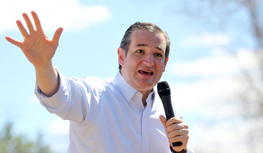 Presidential candidate Sen. Ted Cruz, R-Texas, speaks to potential supporters at the Londonderry Fish and Game club in Litchfield, N.H., Sunday, April 19, 2015. (AP Photo/Mary Schwalm)