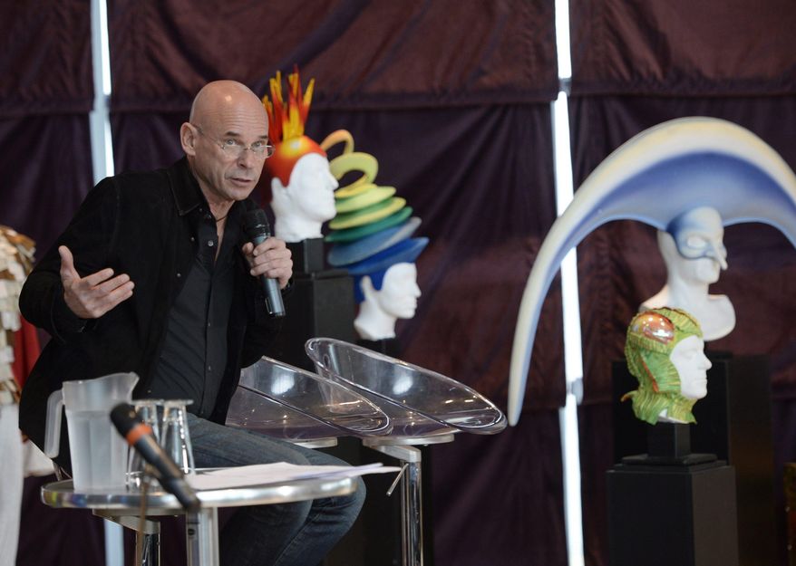 Cirque du Soleil founder Guy Laliberte speaks at a news conference in Montreal Monday, April 20, 2015. Cirque du Soleil has signed a deal to sell a majority stake in the famed circus group to U.S. private equity firm TPG for an undisclosed price. (Ryan Remiorz/The Canadian Press via AP) MANDATORY CREDIT