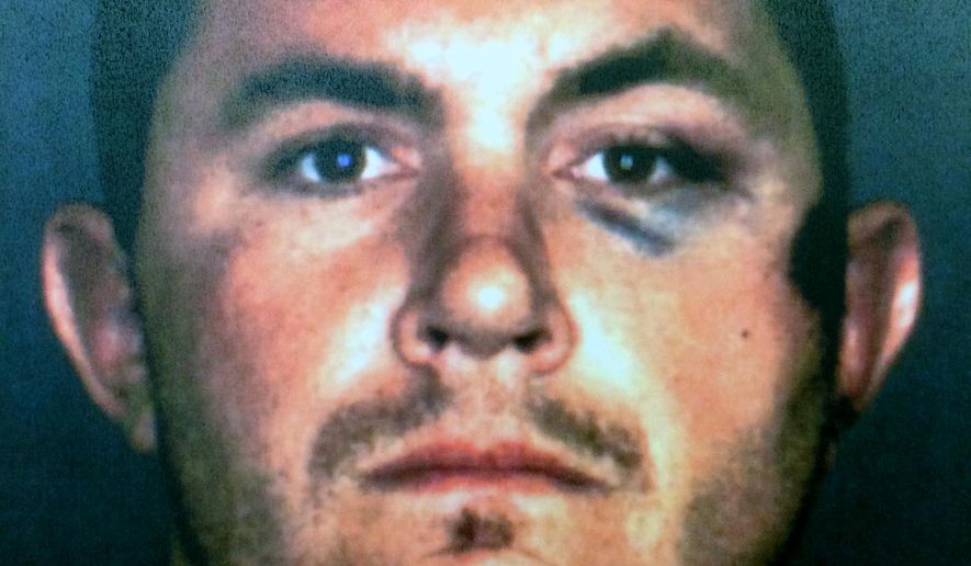 FILE - This undated booking photo provided by the San Bernardino County Sheriff's Department shows Francis Pusok, of Apple Valley, Calif. A California county on Tuesday, April 21, 2015, approved paying a $650,000 settlement to avoid a lawsuit by Pusok whose beating by deputies after a horse chase was captured on video and led to a federal civil rights investigation. Pusok fled by car and then on the horse in the desert on April 9 while deputies chased him on foot after trying to serve a search warrant in an identity-theft investigation. (San Bernardino County Sheriff's Department via AP, File)