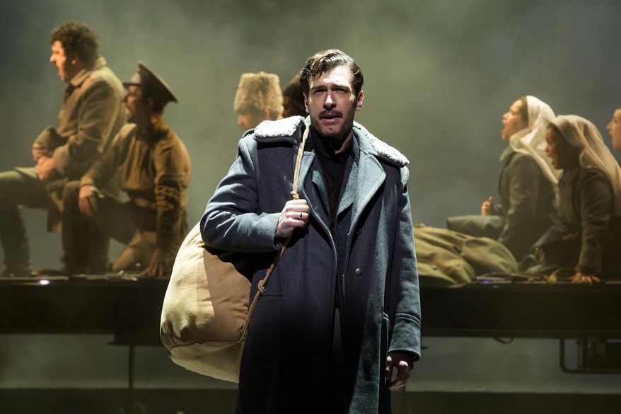 This image released by Polk & Co. shows Tam Mutu during a performance of the Broadway musical, "Doctor Zhivago," in New York. (Matthew Murphy/Polk & Co. via AP)