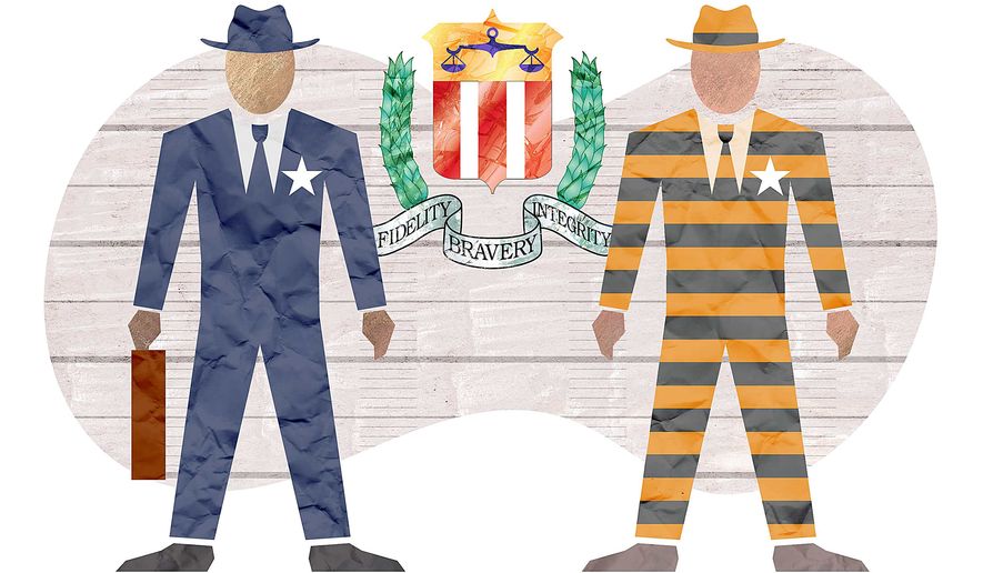 Illustration on criminal abuses within the FBI by Greg Groesch/The Washington Times