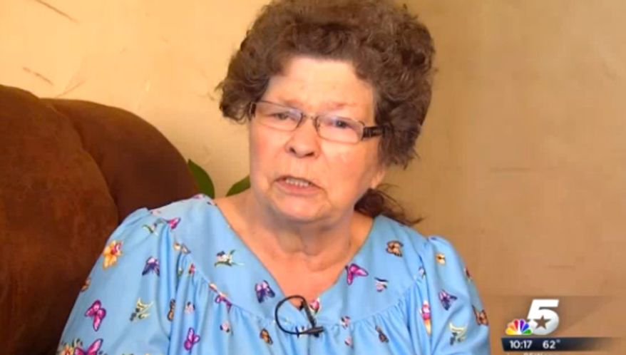 Jewell Turner, 74, told a would-be robber on April 20, 2015 that she would shoot the man in the face if he didn't walk away. (Image: NBC 5 Dallas Fort Worth screenshot)