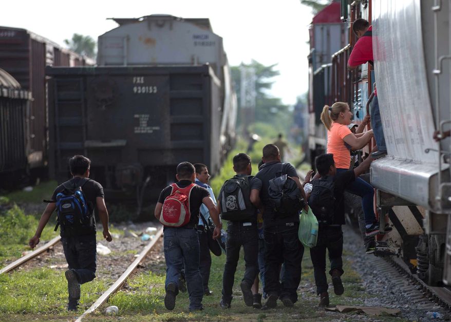 Migrants have been using several methods to cross the U.S.-Mexico border, such as hopping aboard trains bound for the north. Critics of President Obama&#x27;s amnesty say immigration enforcement has become lax and that too many beds at processing facilities for illegal crossers in the U.S. continue to go unused. (Associated Press)