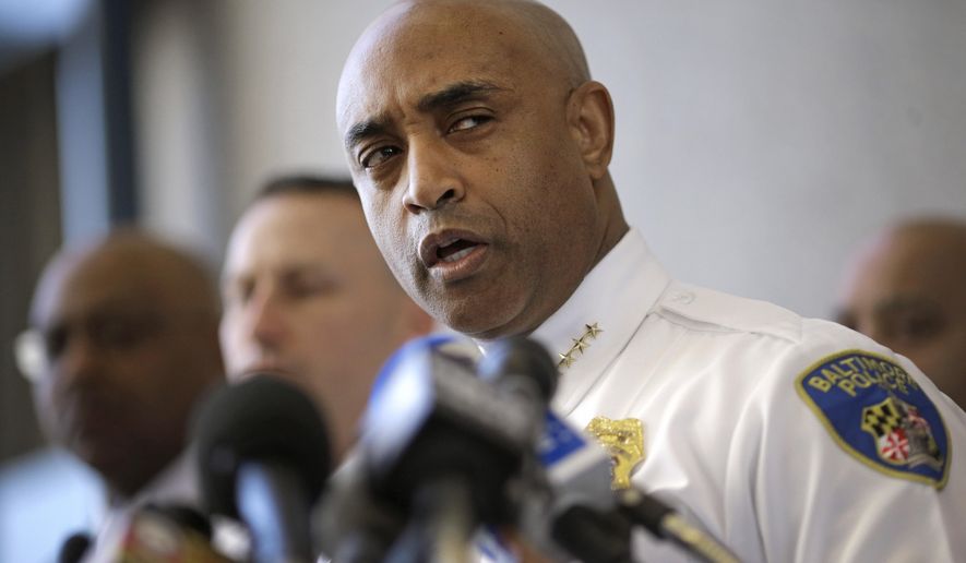 Baltimore Police Department Commissioner Anthony Batts speaks about the investigation into Freddie Gray&#39;s death at a news conference, Friday, April 24, 2015, in Baltimore. Gray died from spinal injuries about a week after he was arrested and transported in a police van. (AP Photo/Patrick Semansky)