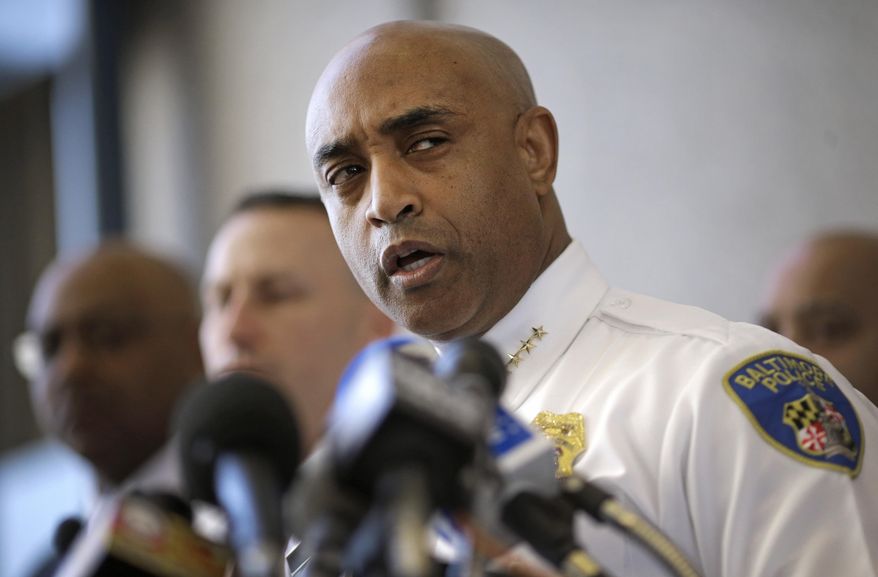 Baltimore Police Department Commissioner Anthony Batts speaks about the investigation into Freddie Gray&#39;s death at a news conference, Friday, April 24, 2015, in Baltimore. Gray died from spinal injuries about a week after he was arrested and transported in a police van. (AP Photo/Patrick Semansky)