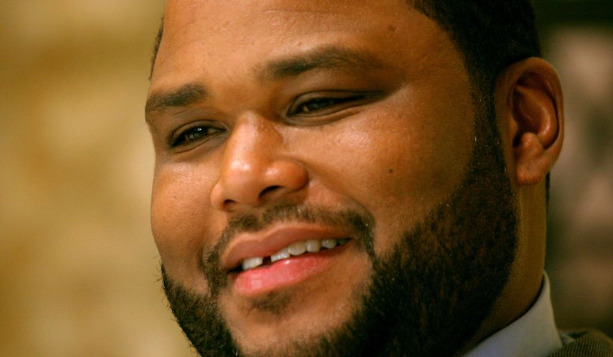 File-This photo taken April 17, 2008 shows actor Anthony Anderson speaking during an interview on the set of "Law and Order" in New York. Anderson remembers when he worried about scrounging up money to pay for the rest of his college tuition, food and housing while attending Howard University. Now the "Black-ish" star wants to help students avoid the same struggle. The actor-comedian and other celebrities through their foundations teamed up with the United Negro College Fund to donate scholarships to worthy students who are farthing their education. (AP Photo/Bernadette Tuazon,File)