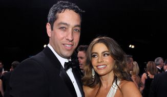 Nick Loeb, left, and Sofia Vergara pose in the audience at the 19th Annual Screen Actors Guild Awards at the Shrine Auditorium in Los Angeles in this Jan. 27, 2015, file photo. Vergara’s former fiance Loeb said in op-ed he’s written that he sued the “Modern Family” star to protect their frozen embryos because he longs to become a parent and doesn’t want the “two lives” he created to “be destroyed or sit in a freezer until the end of time.” (Photo by John Shearer/Invision/AP, File)
