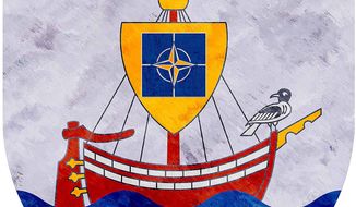 Hanseatic shield illustration by Greg Groesch/The Washington Times