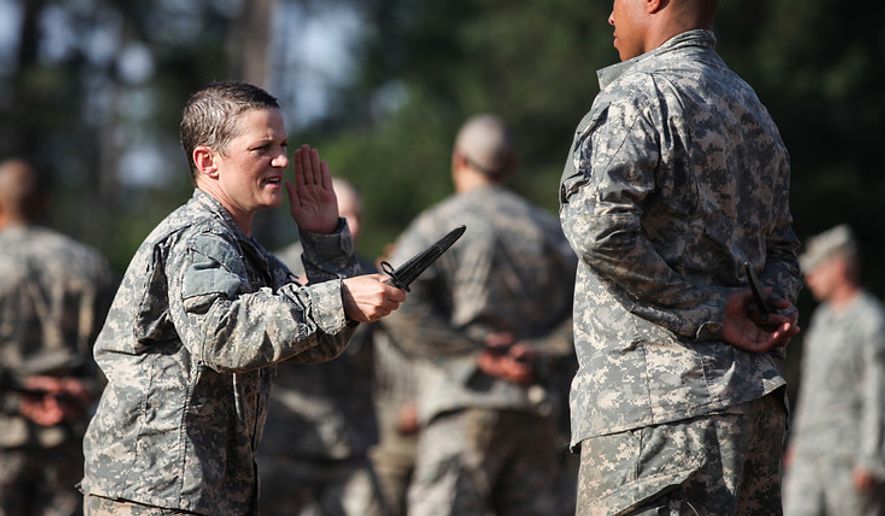 U.S. Army Soldiers conduct combatives training during the Ranger Course on Ft. Benning, GA., April 20, 2015. Soldiers attend Ranger school to learn additional leadership and small unit technical and tactical skills in a physically and mentally demanding, combat simulated environment. (U.S. Army photo by Pfc. Antonio Lewis/Released) ** FILE **