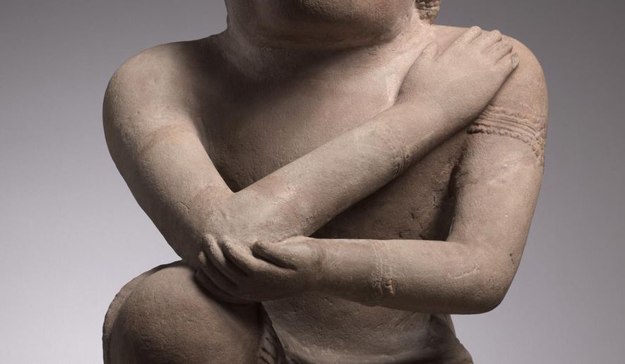 This undated photo provided by The Cleveland Museum of Art shows the statue of Hanuman, the Hindu monkey god, in Cleveland. The Cleveland Museum of Art returned the 10th-century statue to Cambodia after it uncovered evidence the sculpture was probably looted during the country's civil war. (The Cleveland Museum of Art via AP)