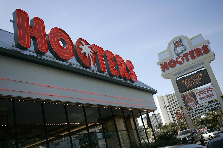 FILE - This Feb. 1, 2006 file photo Hooters hotel-casino, located one block from the Las Vegas Strip, is seen in Las Vegas. A real estate broker representing the owners of the Hooters Casino Hotel says the near-Strip property has sold for about $70 million to a New York-based hotel investment company. (AP Photo/Jae C. Hong,File)