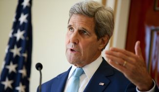 Secretary of State John F. Kerry hopes to keep the Ukraine situation separate from his push for a new dialogue with Russian President Vladimir Putin over Syria, U.S. officials said Monday. (Associated Press)