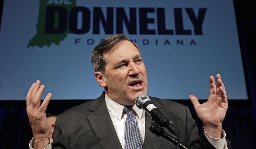 Sen. Joe Donnelly, Indiana Democrat, defended his vote against Supreme Court Justice Brett M. Kavanaugh by saying he voted &quot;yes&quot; on Neil Gorsuch&#39;s confirmation to the Supreme Court and on 77 percent of Mr. Trump&#39;s judicial nominees. (Associated Press/File)