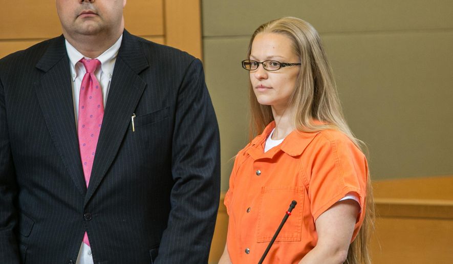 Angelika Graswald, right, stands in court with Michael Archer a forensic scientist, as her attorneys ask for bail and to unseal the indictment against her during a hearing Wednesday, May 13, 2015, in Goshen, N.Y. Graswald has been charged with second-degree murder in the disappearance of her fiance, Vincent Viafore while kayaking on the Hudson River. (Allyse Pulliam/Times Herald-Record via AP, Pool)